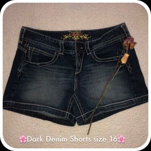 Maurice’s dark denim shorts